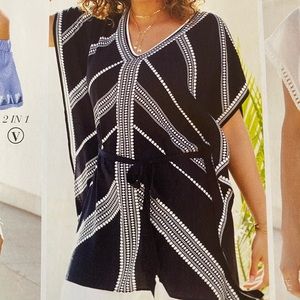 Gemma Caftan-Black/White